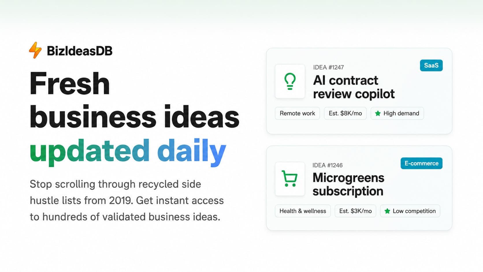 Business idea database